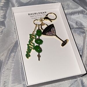 BaubleBar Martini Olives Tinitime Gold Bag Charm Keychain Ta Rt LSM